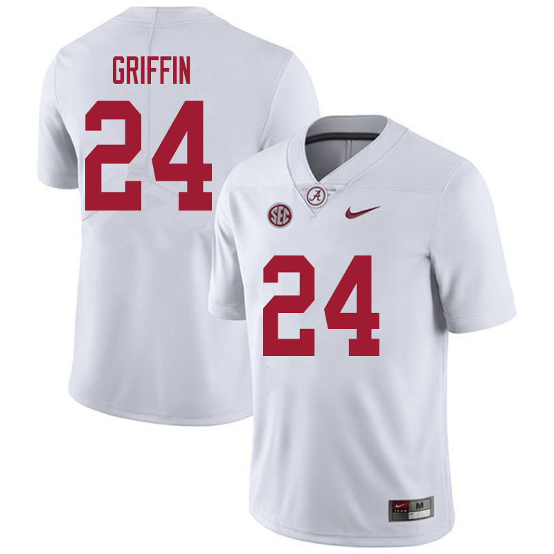 Alabama Crimson Tide Men's Clark Griffin #24 White NCAA Nike Authentic Stitched 2020 College Football Jersey KP16T36BW